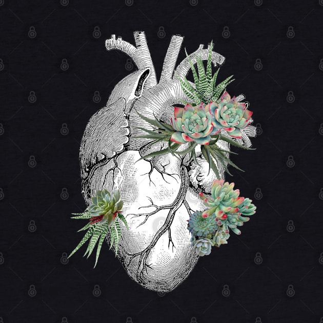 Plants lovers with Human heart, succulents plant lovers by Collagedream